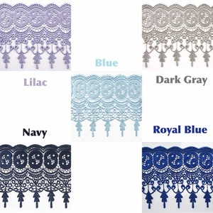 Unotrim 7.5" 21 Colors Black Blue Gray Guipure Trim Venice Lace Trimming by Yard - Picture 1 of 23