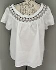Old Navy Shirt Top XL Extra Large Beautiful White Embroidered New Nwt