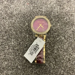 Michael Kors Parker Burgundy & Gold Crystal Dial Ladies Watch MK6427 No Box - Picture 1 of 7