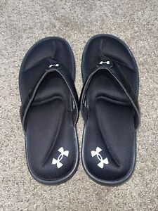 Under Armour Black Sandals Men's Size 10 Foam Slides Shoes Flip Flop Black