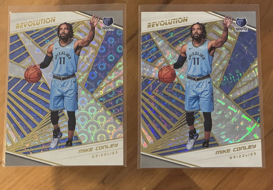 2018-19 Panini Revolution #80 Mike Conley Lot X2 Fractal + Groove Variation Jazz - Image 1 of 2