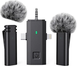 3 in 1 Wireless Microphone for iPhone, iPad, Android,Camera, Lapel Mic,USB-C Mic - Picture 1 of 8