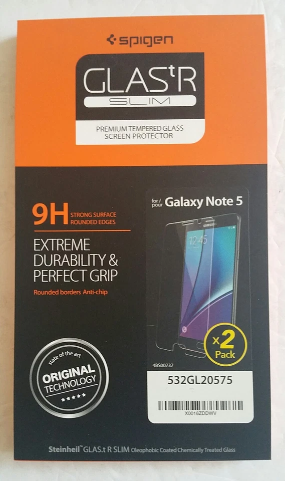 Spigen Samsung Galaxy Note 5 Screen Protector,Tempered Glass 2 Pack  - Image 1 of 4