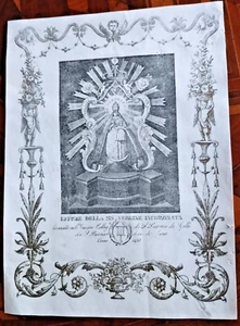MADONNA INCORONATA SPELLO LITOGRAFIA 1850 ca. - Picture 1 of 1