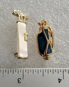 Vintage Blue Enamel Golf Club Bag Pin and Stone Brooch - Picture 1 of 5