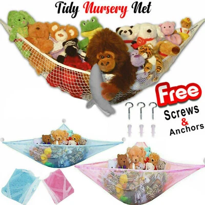 LOCASO Mesh Net Cuddly Large Soft Toy Hammock Storage Teddy Bear Baby Bedroom Nursery