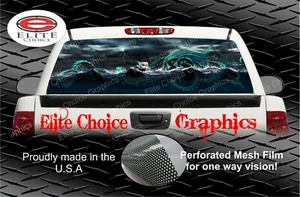 Kraken Pirate Ship Rear Window Graphic Decal Sticker Truck Van SUV - Bild 1 von 3