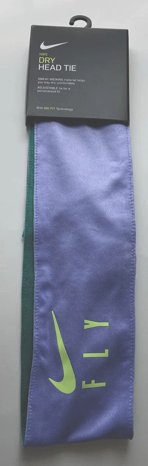 Nike Fly Reversible Dri-FIT Headband Head Tie Grn/lilac Unisex