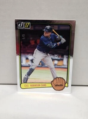 ROBINSON CANO 2017 Donruss '83 ретро СЕРЕБРЯНЫЙ ПРЕСС ДОКАЗАТЕЛЬСТВО ~ #'d /5 ~ МОРЯКИ - Изображение 1 из 3