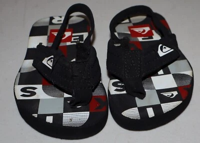 Сандалии-шлепанцы Quiksilver черные стринги для малышей размер 5,5 - Изображение 1 из 4