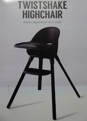 Twistshake Hochstuhl Baby - Schwarzer Hochstuhl aus Buchenholz, Abnehmbares Tabl - Bild 1 von 3