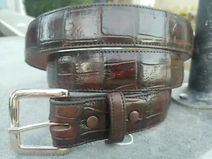 Wild Alligator leather Belt Skin Gator Hide Golf biker Causal Dress Belly NM11 - Picture 1 of 12