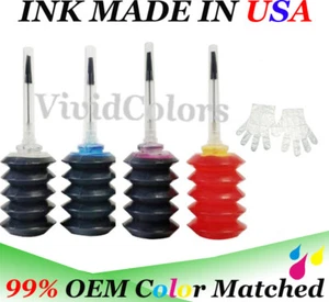 4-Color Bulk Ink Refill Kit for HP Inkjet Printer Cartridges - Picture 1 of 5