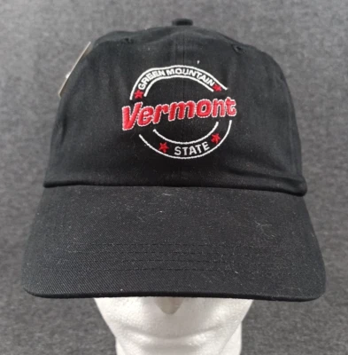 Vermont Green Mountain State Nuevo Con Etiquetas OSFA Sombrero con Correa Nuevo Antiguo Stock Negro Foto 1 de 4