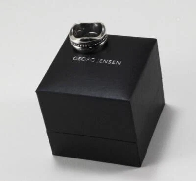 ANILLO BANDA PLATA ESTERLINA 925 GEORG JENSEN CON CAJA ORIGINAL Talla US-6/T54/UK-M Foto 1 de 4