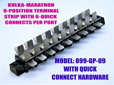 KULKA MARATHON 9-POSITION TERMINAL STRIP WITH QUICK CONNECTS, MODEL No. 899GP09 - Image 1 of 4