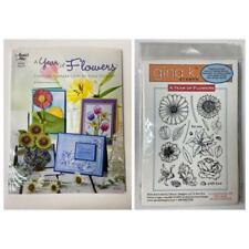 Gina K. Stamps "A Year Of Flowers" Cling Rubber Stamp Set Plus Idea Book!