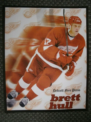 DETROIT RED WINGS 8 X 10 COLLECTOR CARD BRETT HULL DETROIT FREE PRESS Cover