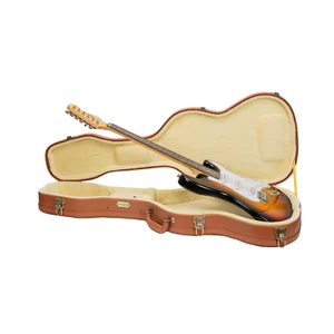Crossrock Wooden Case for Telecaster and Stratocaster Style Electric Guitars - Picture 1 of 21