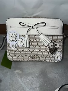 New Kate Spade Hayes Bee Embellished Camera Bag Natural Purse Crossbody $299 - Picture 1 of 5