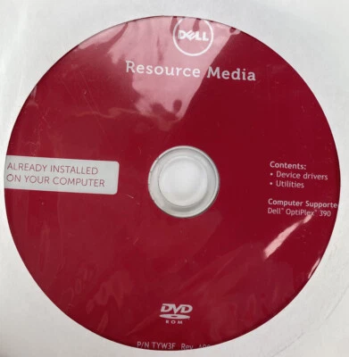 Dell TYW3F Genuine OptiPlex 390 Resource Media DVD Drivers Utilities 0745Y7 - Image 1 of 4