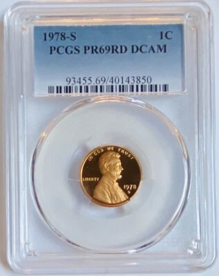 1978 S Lincoln Cent PCGS PR69RD DCAM Red DCAM Proof 69 DC (674-1) - Image 1 of 2