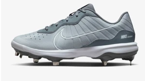 Nike Diamond Alpha Huarache Varsity Mens 11 Gray Metal Baseball Cleat DJ6516-012 - Picture 1 of 11