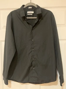 Camicia Calvin Klein Tg L Uomo Slim Fit Grigio Texture C Descrizione Usato in ottime condizioni - Foto 1 di 7