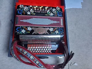 "Novak" 4 Row Diatonic Button Accordion Styrian/ Steirische Harmonika F/Bb/EB/Ab - Picture 1 of 19