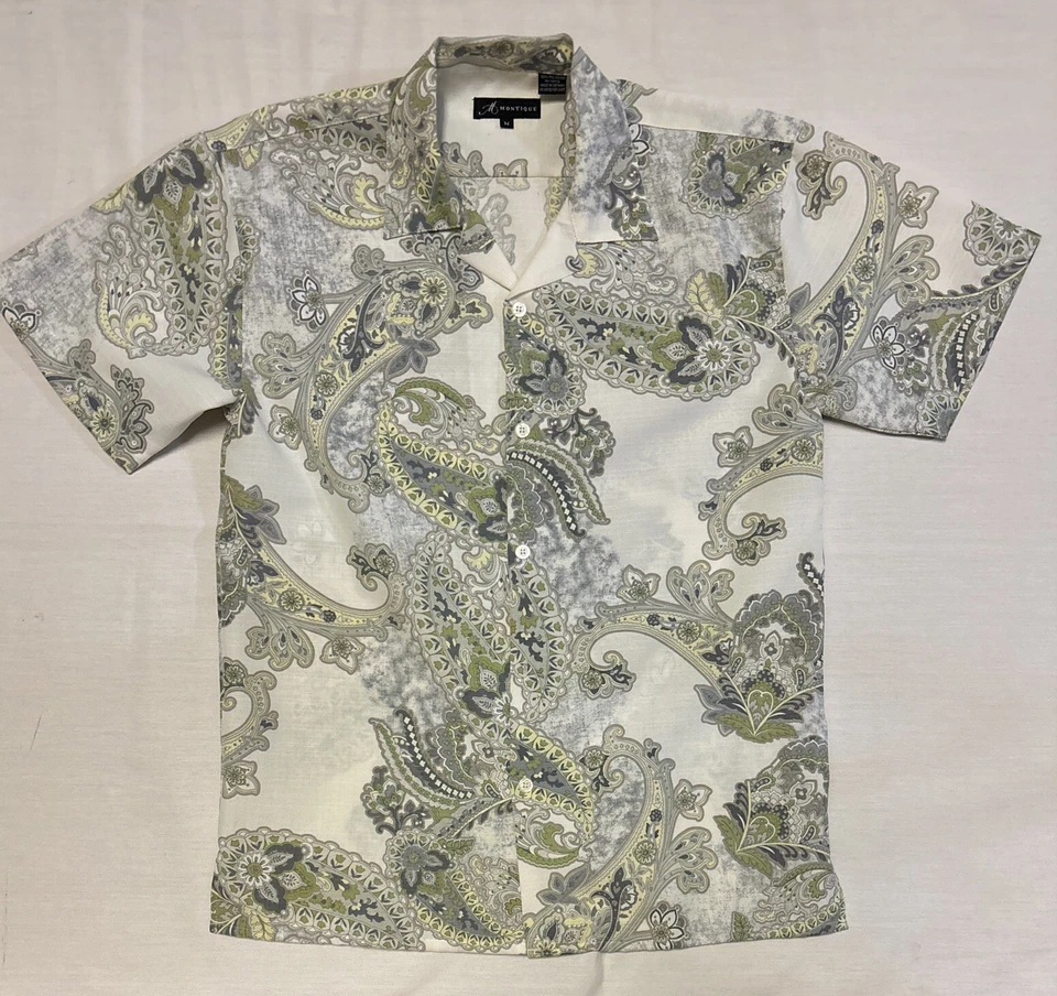 Camisa Montique Hombre Cachemira 100% Poliéster Talla Mediana Foto 1 de 4