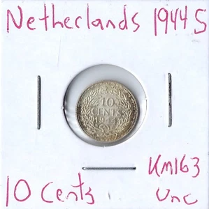 Moneda Países Bajos 10 Céntimos 1944 S KM163, plata - Imagen 1 de 3