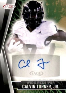 2022 Sage Autograph Black #A-CTJ Calvin Turner Jr. Hawaii Football Rookie Auto - Picture 1 of 2
