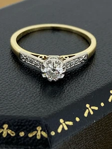 William Drummond & Co Art-Deco 0.40ct Old Cut Diamond Solitaire 18K/Plat Ring - Picture 1 of 8