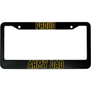 Proud Army Dad Aluminum Car License Plate Frame - Picture 1 of 6