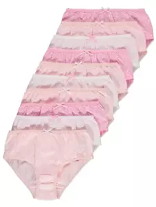 10 Pair Pink White Girls Heart Strips Briefs Knickers Shorts Pants Age 2-14 Year - Picture 1 of 2