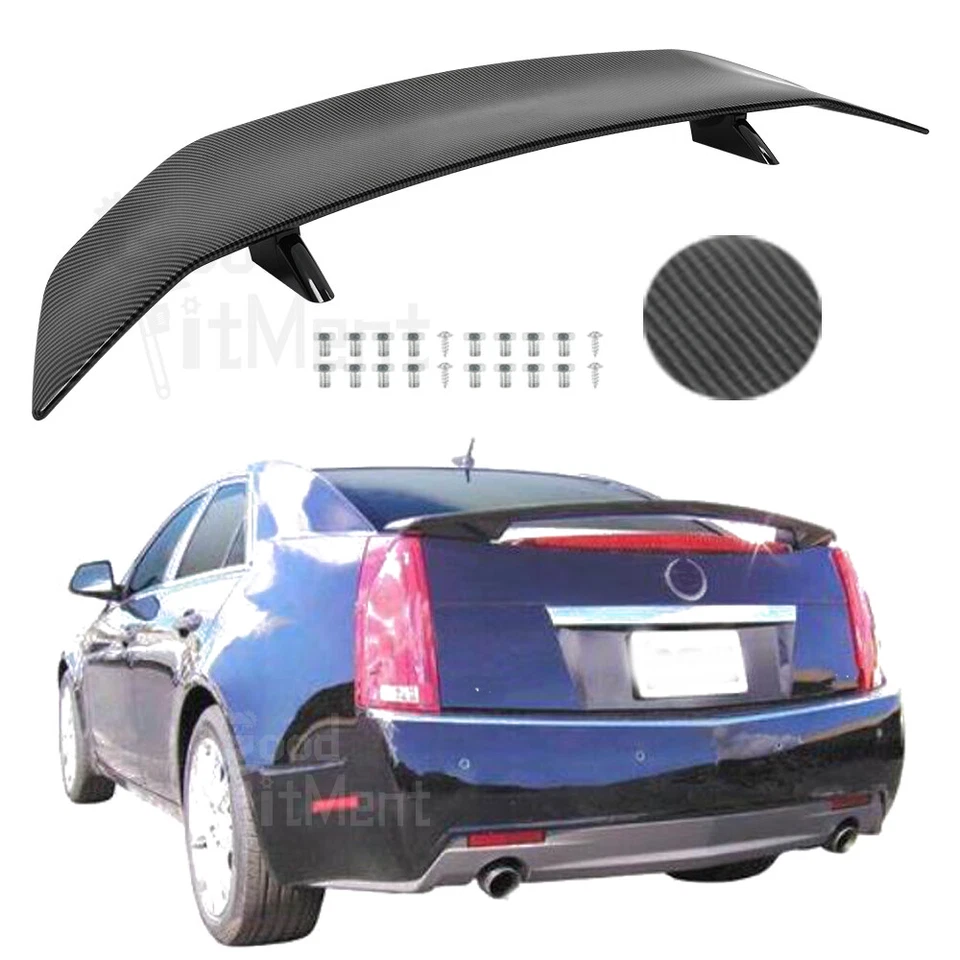 For Cadillac CTS 46" Carbon Fiber GT Style Rear Trunk Spoiler Racing Wing Lip US - Image 1 of 4