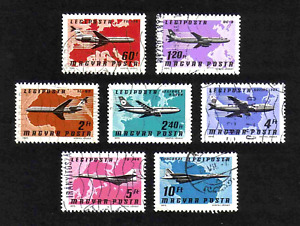 Hungary 1977 Air/ Airliners short set of 7 values (SG 3134-41) used