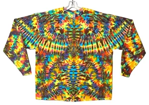 Tie Dye Shirt | Rainbow Pinwheel Phoenix | Long Sleeve Handmade T | Small-6X - Picture 1 of 7