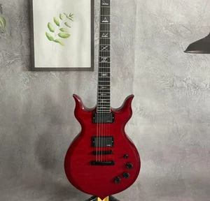 Factory Red Wylde Audio Quilted Maple Top Electric Guitar HH Pickups 6 Strings - Picture 1 of 7