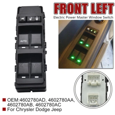 Interruptor de ventana eléctrica izquierdo conductor Jeep Compass 2011 2012 2013 2014 2015-2017 Foto 1 de 4