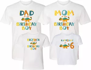 Roarsome at 6 Dinosaur T-Shirt 6th Birthday Shirt Family Birthday Tshirts - Picture 1 of 2