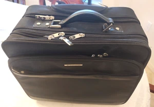 Samsonite Black Wheeled Business Briefcase Carry On Travel Bag #934555 pre-owned - Picture 1 of 15