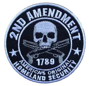 Americas Homeland Security 2nd AMENDMENT gestickter 4" runder Bügelbild Aufnäher - Bild 1 von 1