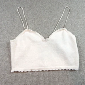 ASTR The Label Top Womens Large Pink Sweater Crop Kira Pearl Straps NEW - Picture 1 of 17
