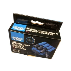DRAPER 4 PIECE WHEEL NUT DOUBLE IMPACT SOCKETS 1/2" SQ DR - INCLUDING CASE - Picture 1 of 5