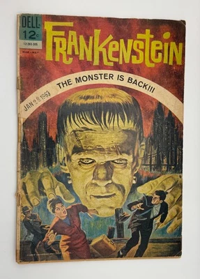 Cómics de terror Dell 1963 de 1963 de Frankenstein #1 de la Edad de Plata Universal Monsters Foto 1 de 4