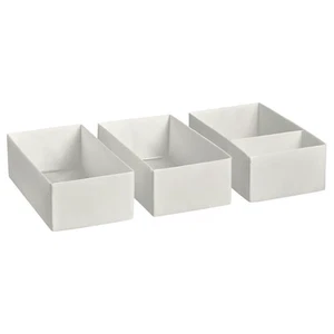 IKEA SKUBB Aufbewahrungsboxen - 3er Set, weiß, 7 3/4x15x4 3/4" | elegant, faltbar - Bild 1 von 5