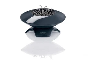 Dark Grey Round Paper Clip Dispenser with Central Magnet - Picture 1 of 5