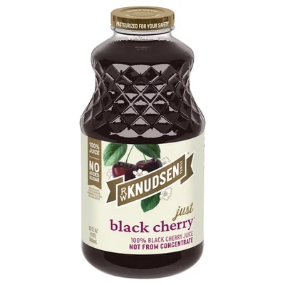 BRANDED RW Knudsen Family 100% Black Cherry Juice, 32 oz Glass Bottle.........
