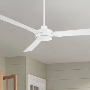 60" Casa Vieja Invictus Matte White Damp Ceiling Fan with Remote - Picture 1 of 10